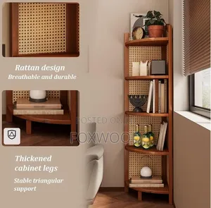 5-Tier Bamboo Corner Shelf Bookshelf*