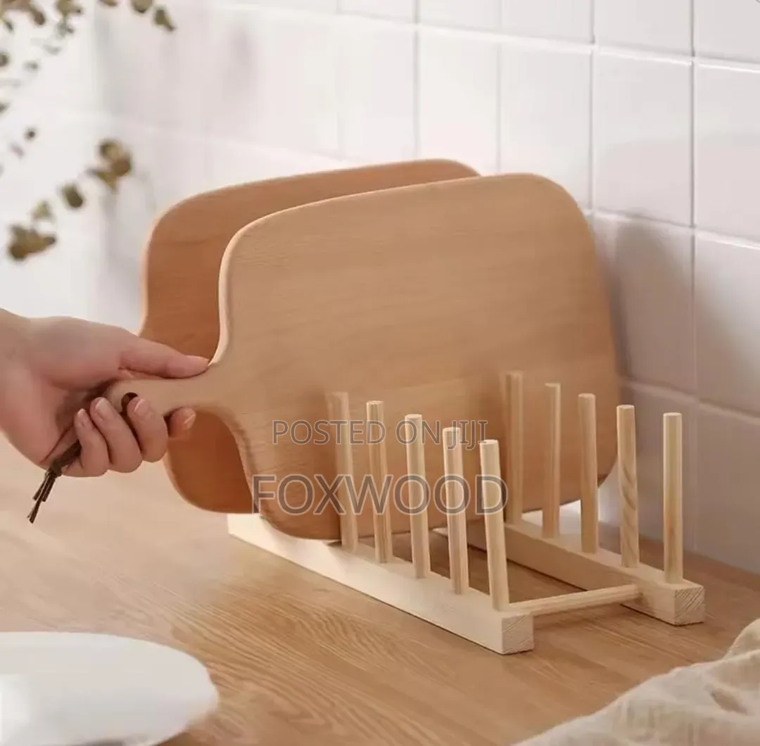 6slot Bamboo Plate Organizer