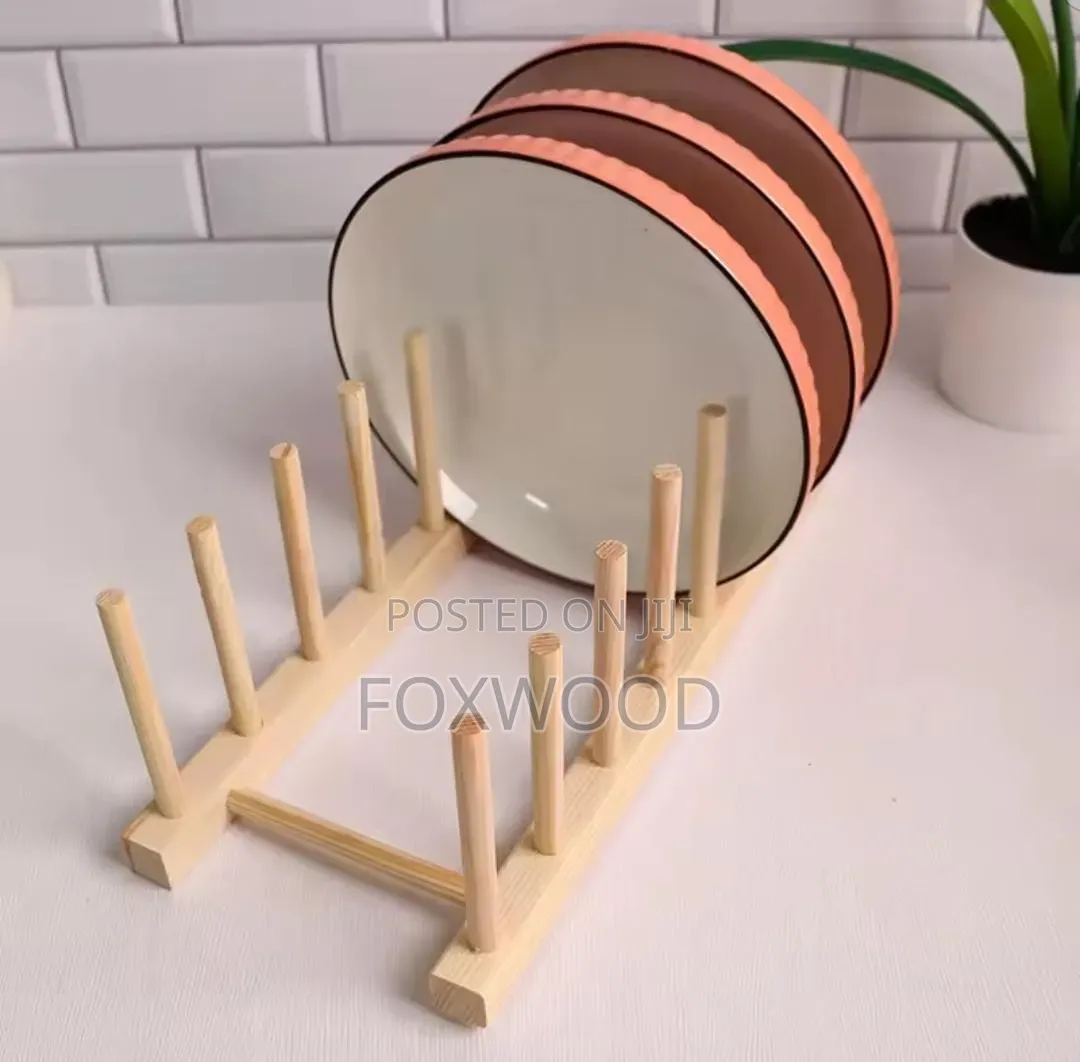 6slot Bamboo Plate Organizer