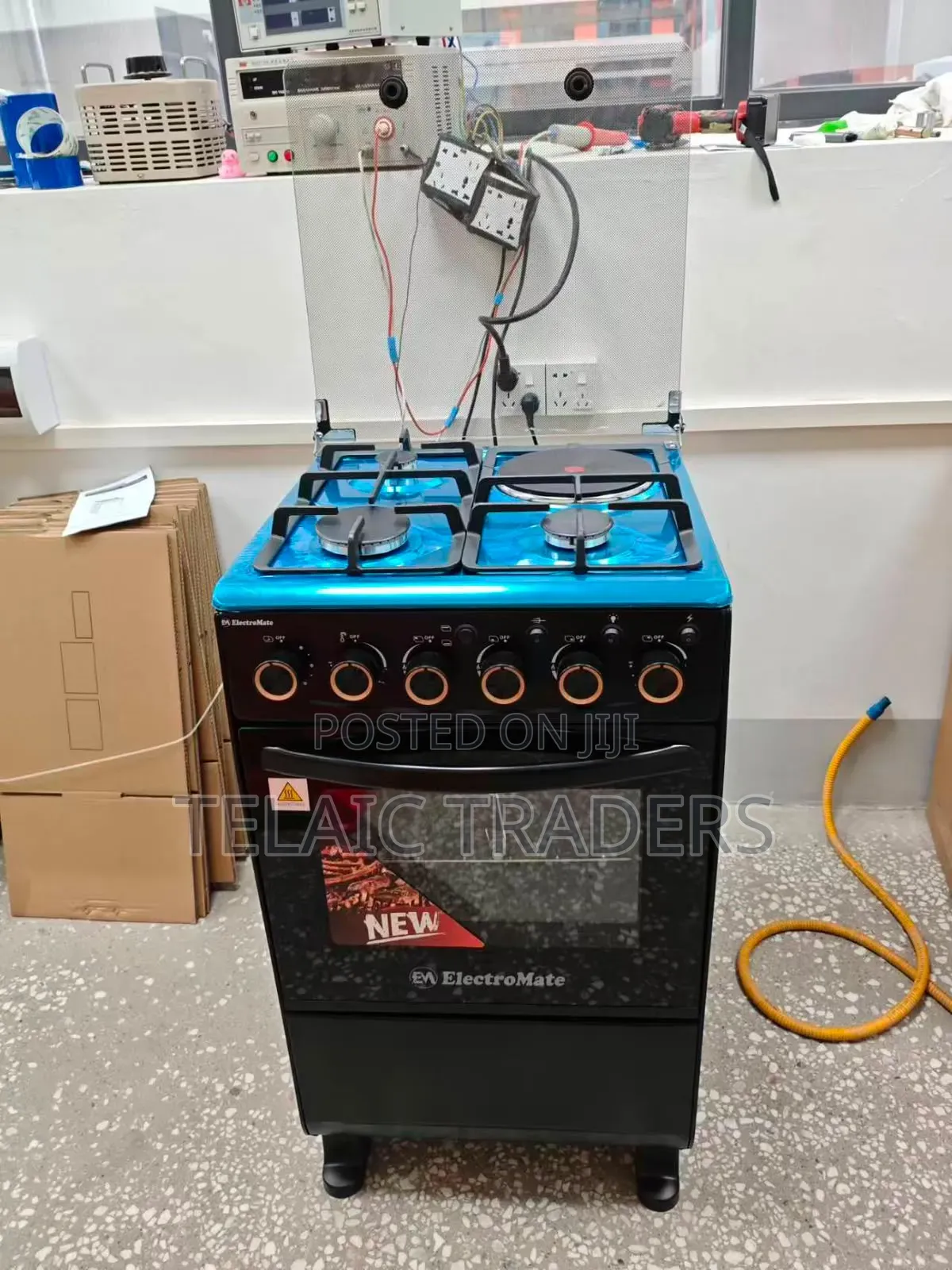 Electromate 3G+1E Size 50*55 Cm Standing Cooker With CAST IRON GRIL