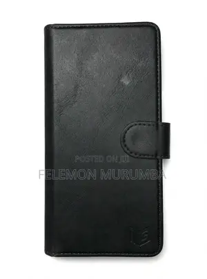 iPhone 7 Plus Leather Flip Cover - Black (Wallet Case)