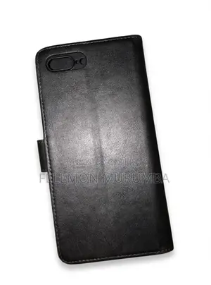 iPhone 7 Plus Leather Flip Cover - Black (Wallet Case)