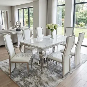 6 Seater Marble Dining – Modern Dining Table Set