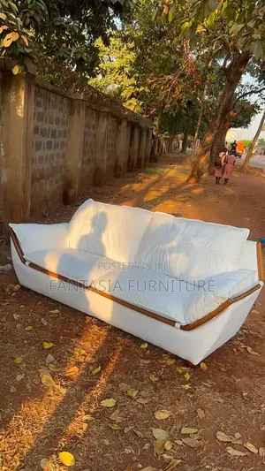 3-Seater White Sofa
