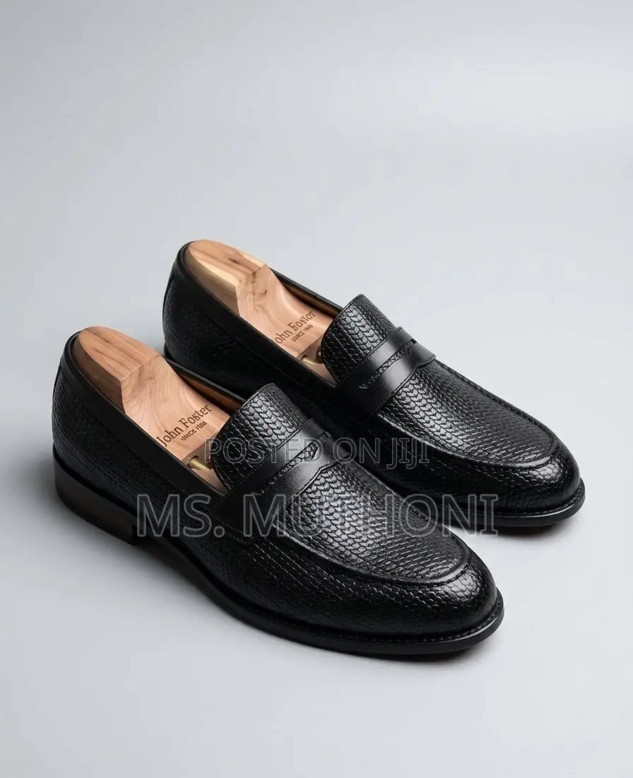Premium Textured Red Bottom Leather Loafers Size 39-45