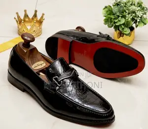 Leather Embossed Reptilian Texture Red Bottom Fosters Size 39-45