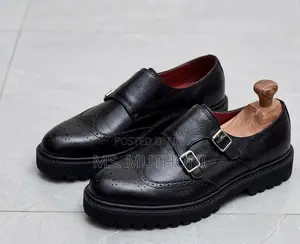 Chunky Sole Double Monk Strap Brogue Size 38-45