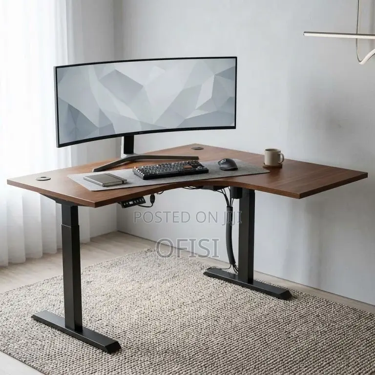 Electric Desk; 1.4M Electric Height Adjustable Desk [Curved]