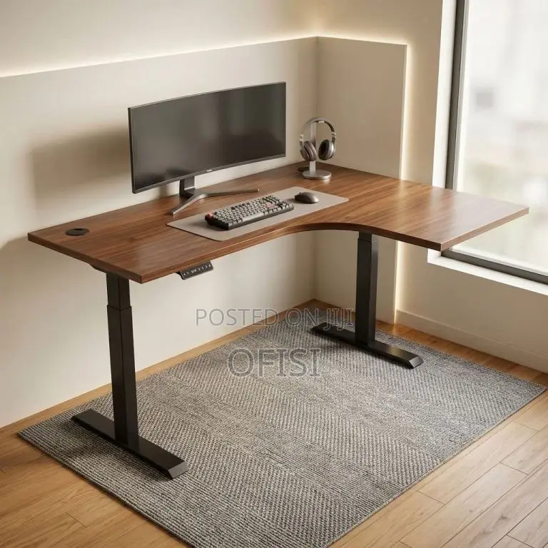 Electric Desk; 1.4M Electric Height Adjustable Desk [Curved]