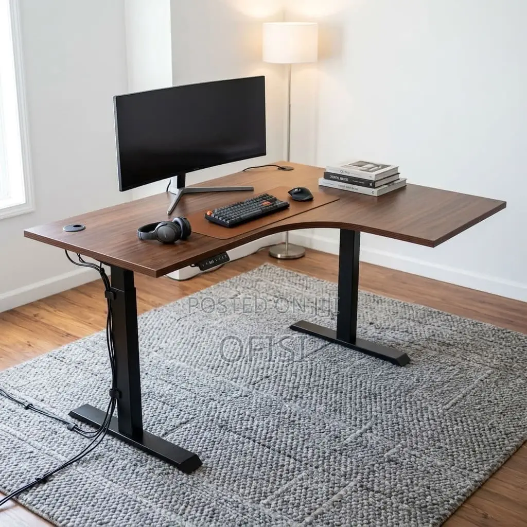 Electric Desk; 1.4M Electric Height Adjustable Desk [Curved]