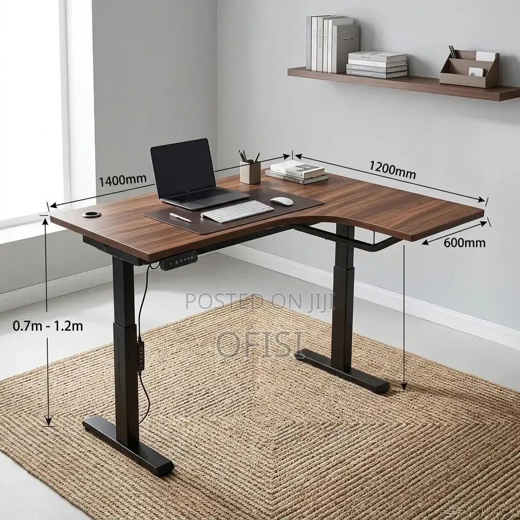Electric Desk; 1.4M Electric Height Adjustable Desk [Curved]