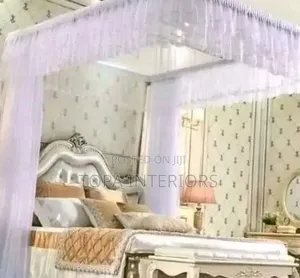 6x6 Cream U-Shaped 2 Stand Rail Mosquito Nets