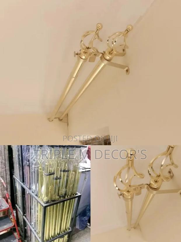 Adjustable Curtain Rods With Matching Ring Sets - main view