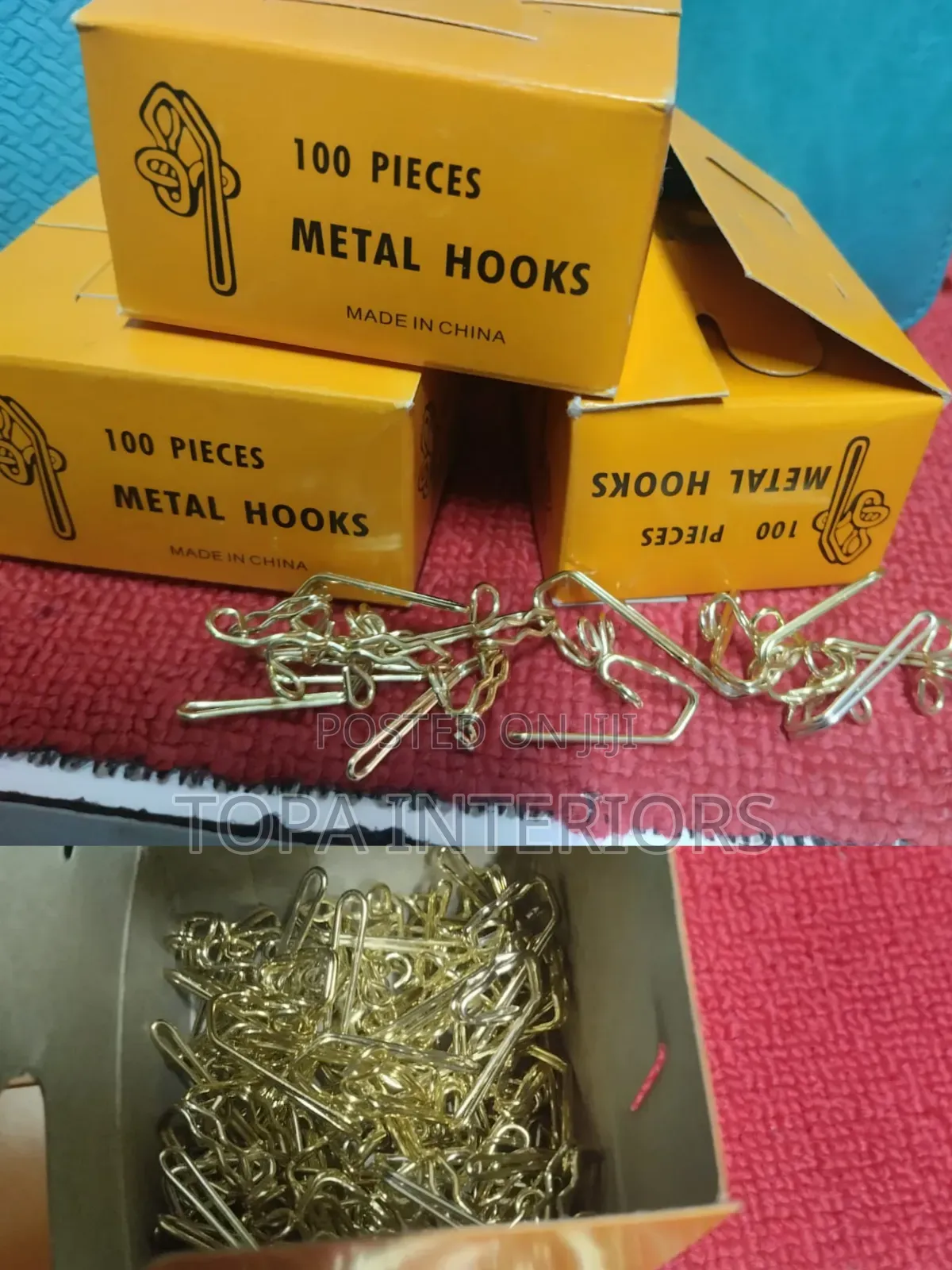 Generic Gold Metal Curtain Hooks Box