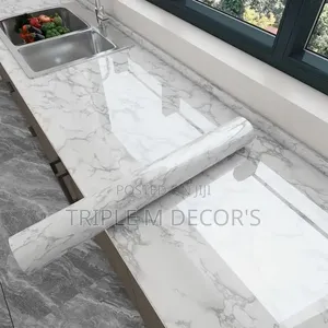 Glossy Marble Contact Paper Roll for Kitchen Table