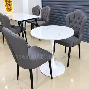 Round White Marble Dining Table 2 Seater