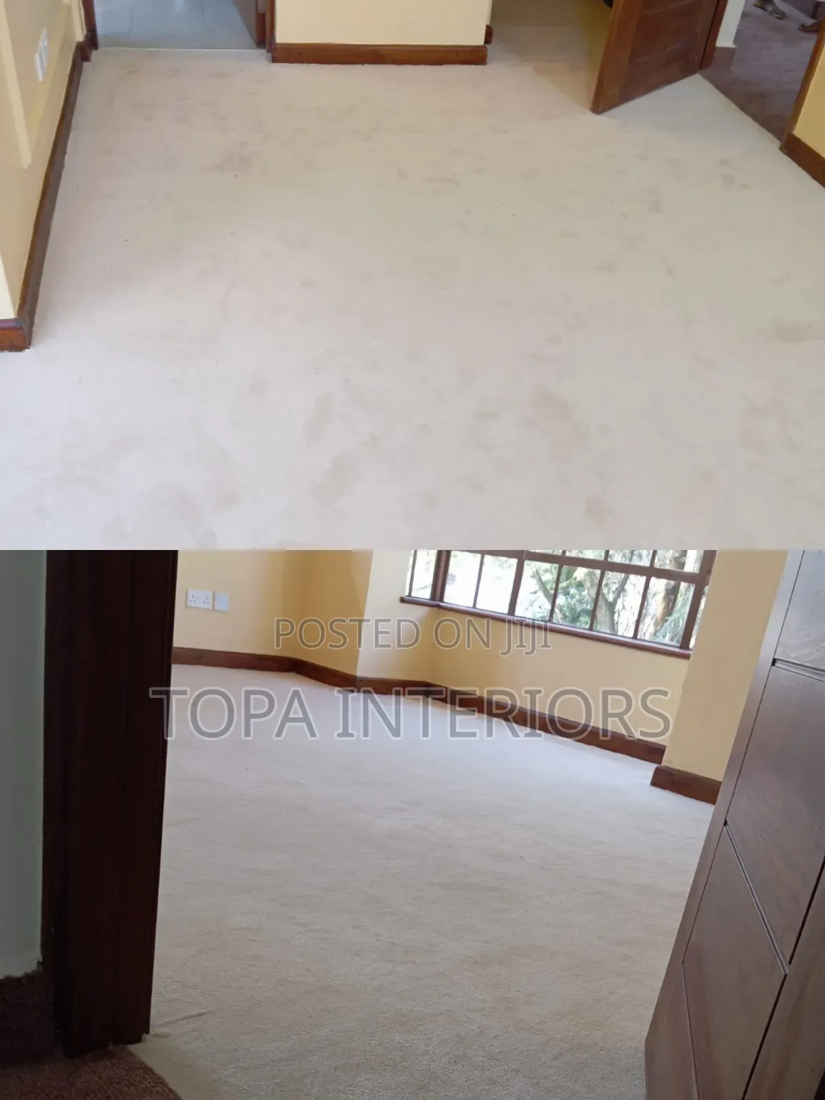 Cream White Fluffy Wall to Wall Carpets