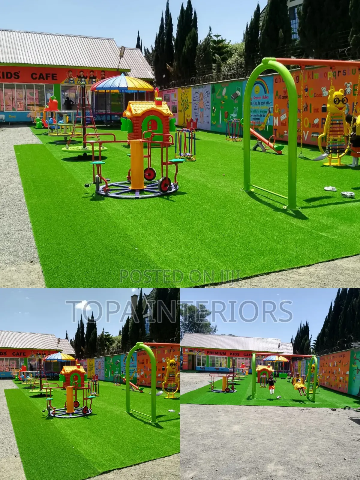 School Playground Artificial Turf Grass Carpets