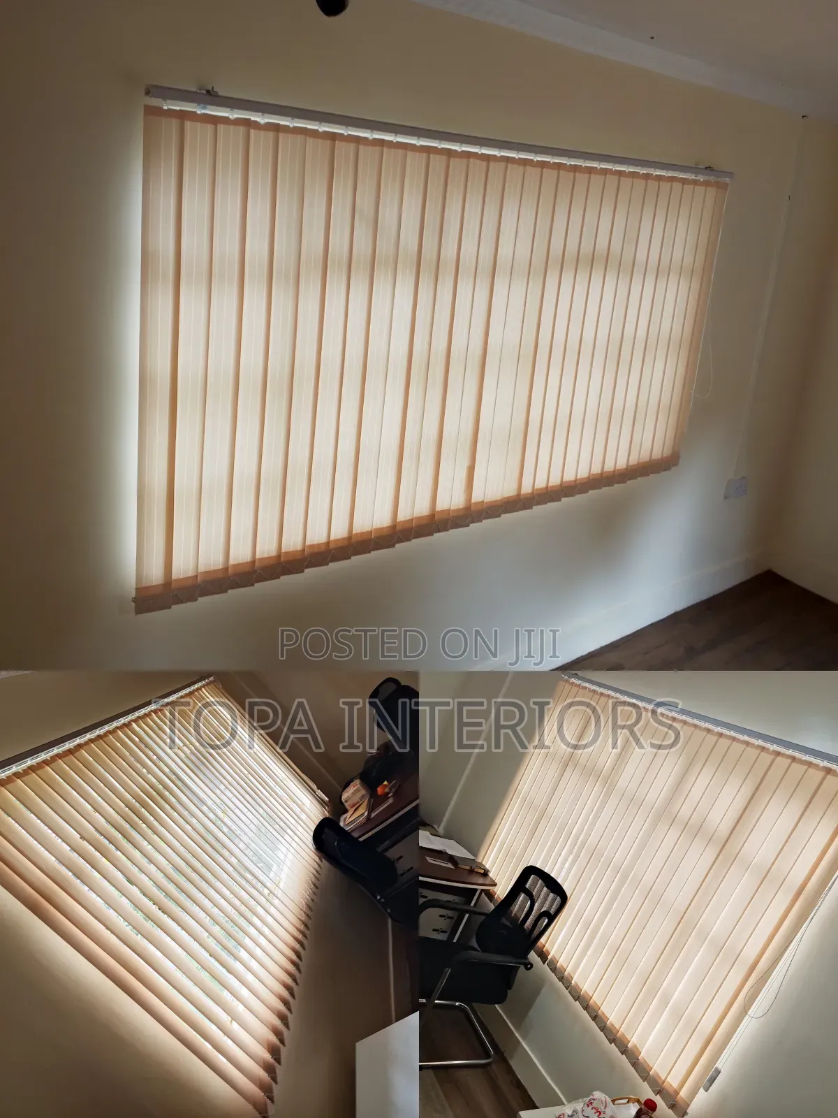Beige Vertical Office Window Curtain Blinds Supply and Installation