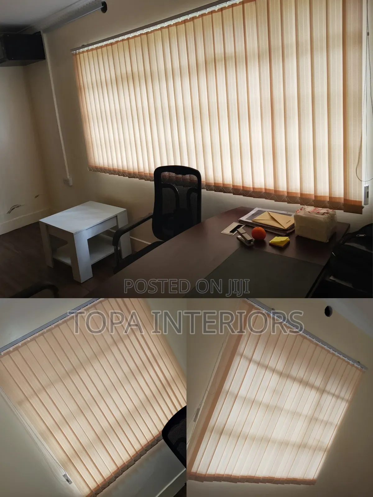 Beige Vertical Office Window Curtain Blinds Supply and Installation