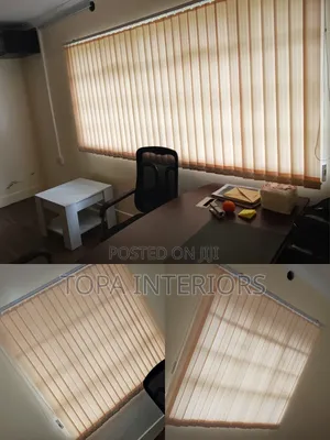 Beige Vertical Office Window Curtain Blinds Supply and Installation