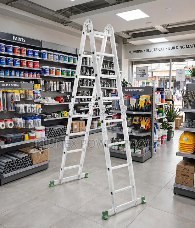 4x4-Step Multipurpose Aluminum Folding Ladder, - main view