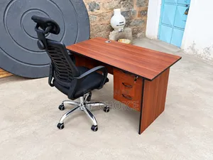 Modern Office Desk With Swivel Mesh Chair