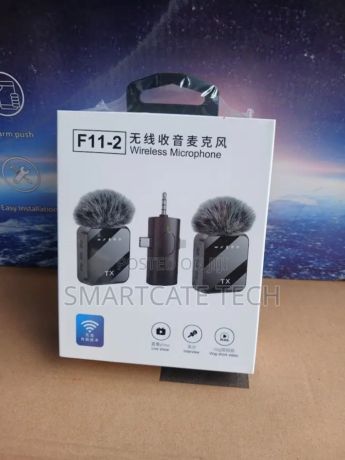 F11-2 Dual Wireless Lavalier Microphone for iPhone Android