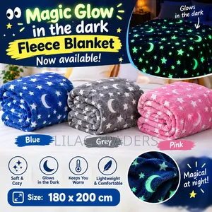 Glow in the Dark Star Moon Fleece Blanket Pa