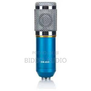 BM-800 Condenser Recording Microphone With Shock Mount - Blue