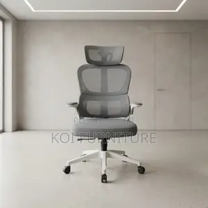 Office Chairs; White Orthopedic Fabric Office Uprate Seat