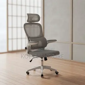 Office Chairs; White Orthopedic Fabric Office Uprate Seat