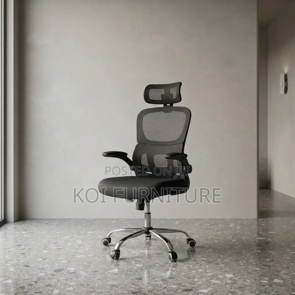 Office Chairs; White Orthopedic Fabric Office Uprate Seat
