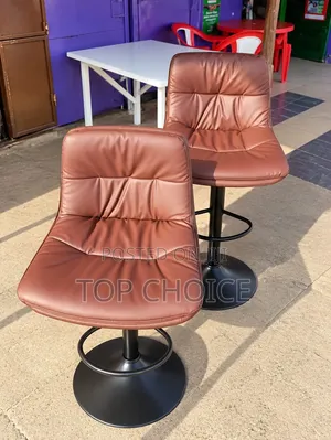 Brown Leather High-Stools