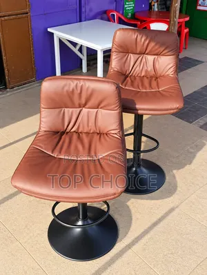 Brown Leather High-Stools
