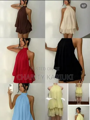 Sleeveless Halter Ruffle Hem Minidress