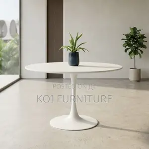 Coffee Table; White Strong Frame Dining Home Marble Table