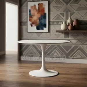 Coffee Table; White Strong Frame Dining Home Marble Table