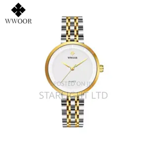 WWOOR Fashion Casual Luxury Quartz Watch for Women With Solid Steel