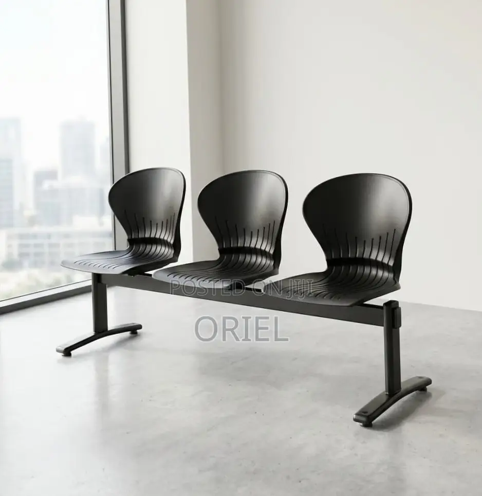 Office Bench : Durable 3-Seater Plastic Bench