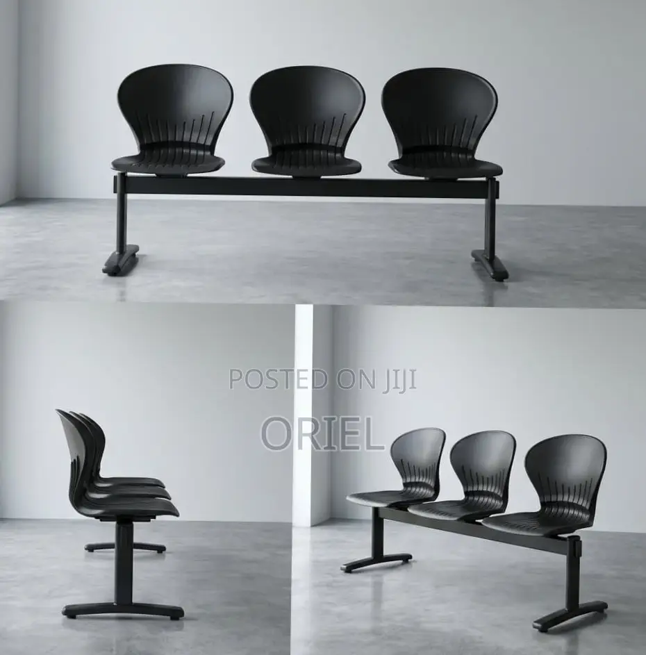 Office Bench : Durable 3-Seater Plastic Bench