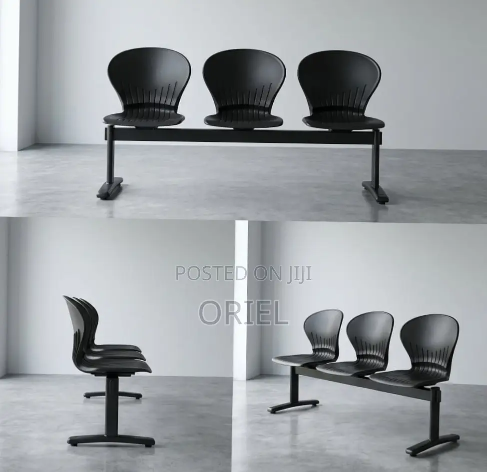 Office Bench : Durable 3-Seater Plastic Bench