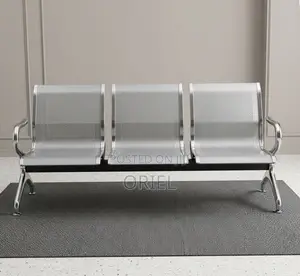 3-Seater Office Reception Waiting Bench : Front Office Steel Reception