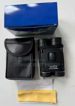 *40x22 Compact Binoculars With a Black Carrying Case, a Yellow Cleanin