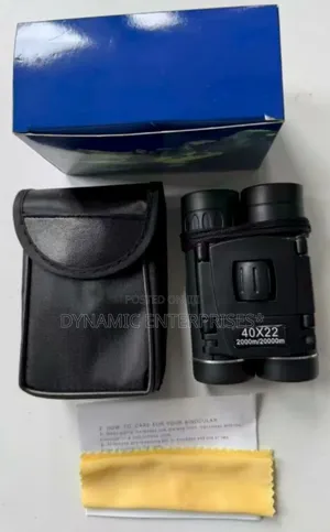 *40x22 Compact Binoculars With a Black Carrying Case, a Yellow Cleanin