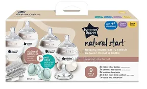 9pcs Tommee Tippee Feeding Bottle Natural Start Newborn Starter Set