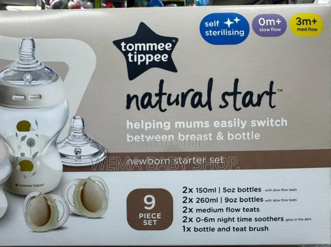 9pcs Tommee Tippee Feeding Bottle Natural Start Newborn Starter Set