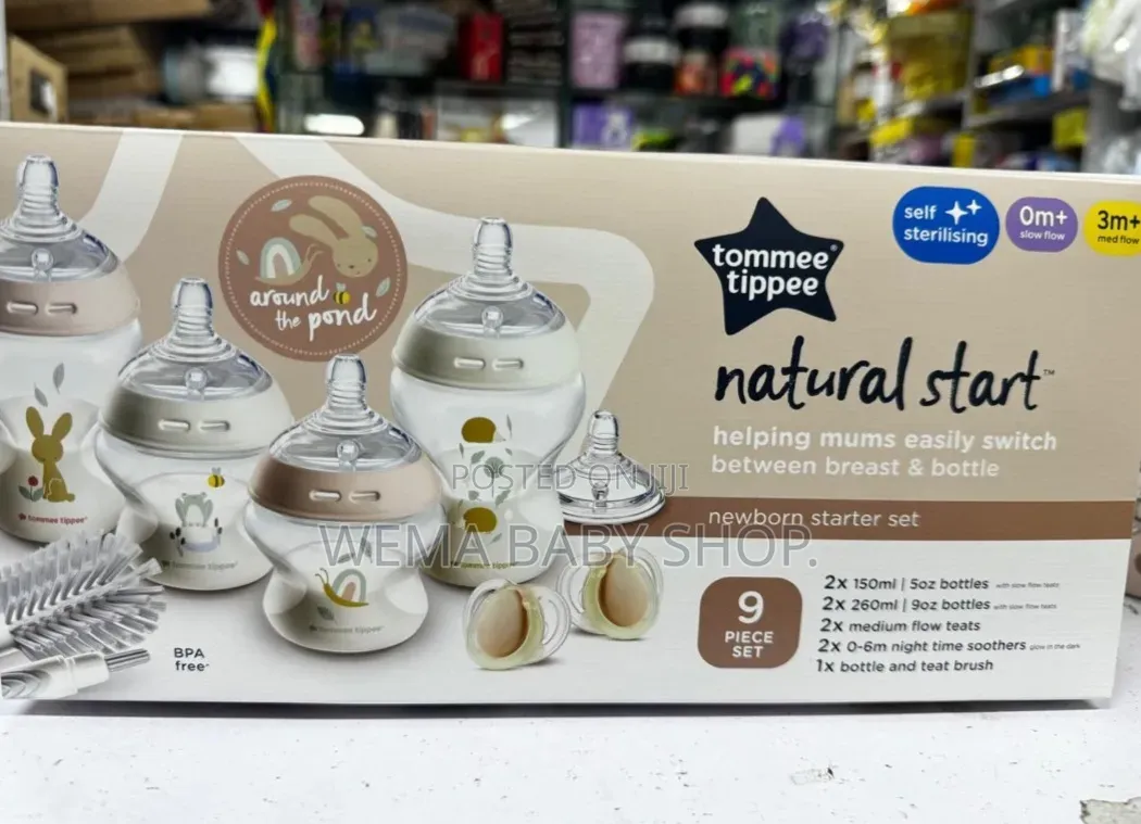 9pcs Tommee Tippee Feeding Bottle Natural Start Newborn Starter Set