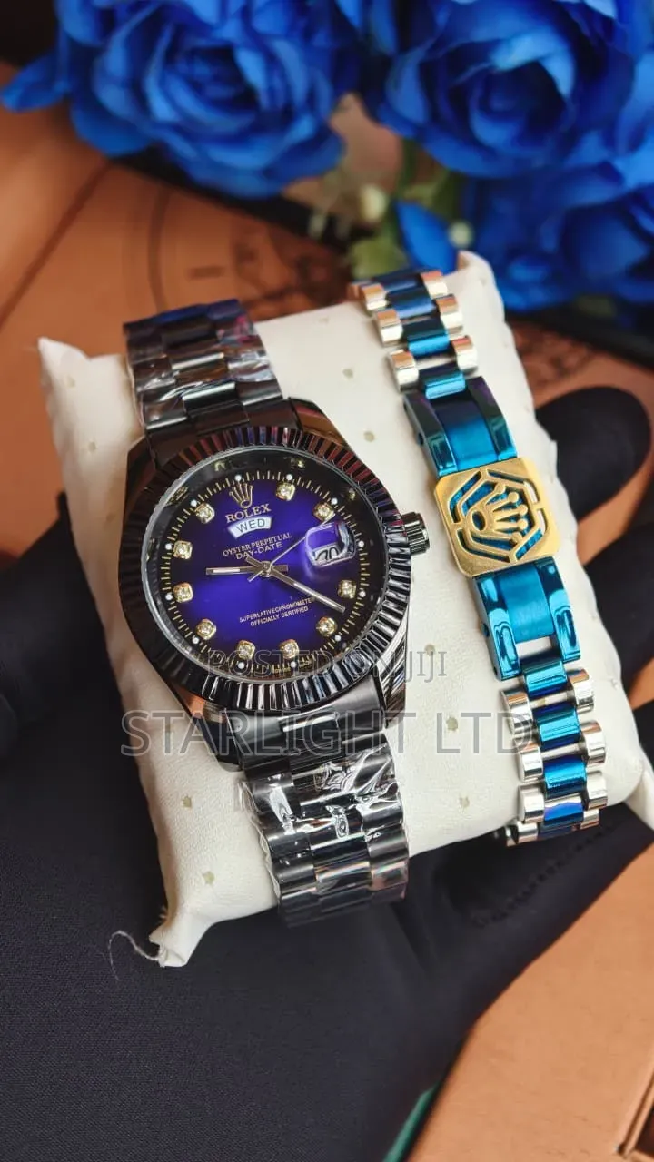 Rolex Day-Date Luxury Watch Identity Bracelet Set