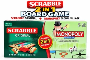 2 in 1 Monopoly Scrabble Game Set Family Board Games Everyone